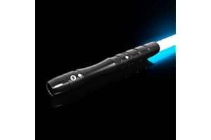 YDDSABER Dueling Lightsaber, Fx Light Sabers for Jedi Sith,Aluminum Black Hilt Series Led Light-up Sword,Smooth Swing,Support Realistic Dueling (Iceblue)