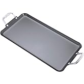Vasconia Durable Double Burner Griddle (20″ x 11″) 100% Pure Aluminum with Nonstick - NSF Certified - for Frying, Searing, Gr