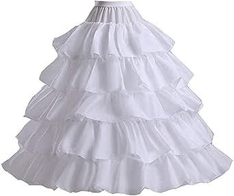 Womens A-Line 1-Hoop Fishtail Petticoat Bridal Ful... – Grandado