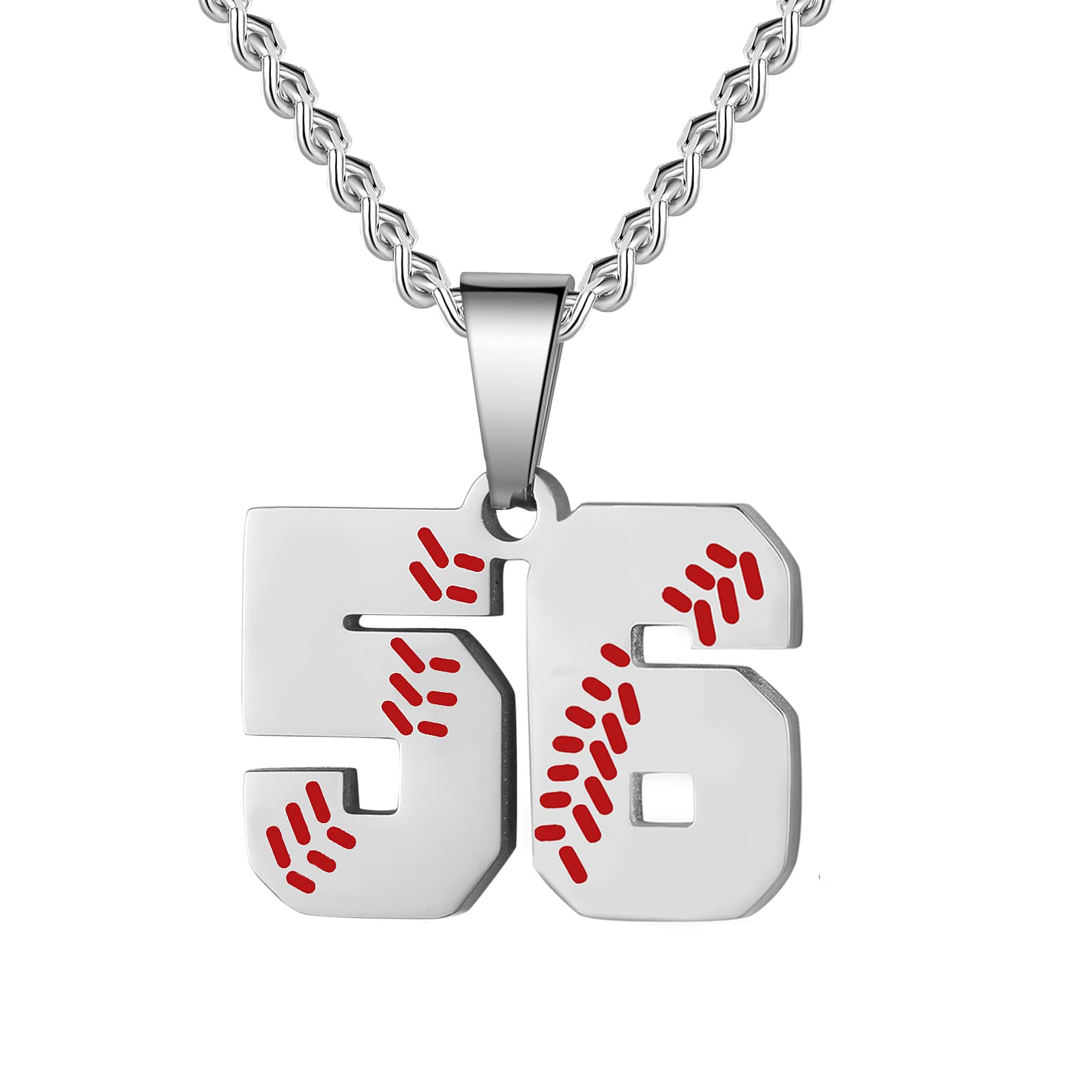 HattiDoris Baseball Number Necklace for Men 00-99