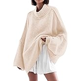 Saodimallsu Womens Oversized Sweaters Mock Neck Batwing Long Sleeve 2026 Fall Trendy Ribbed Knit Casual Tunic Sweater