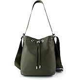 ORAD Waterproof Nylon Drawstring Bucket Crossbody Bag, Lightweight Casual Handbag for Women