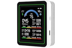 Professional Air Quality Monitor Indoor 10-in-1 Portable Smart CO2 Detector CO HCHO TVOC PM2.5 PM10 Temperature Humidity Sens