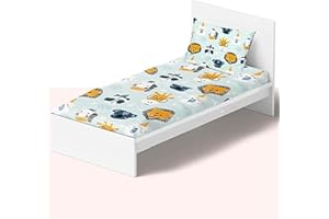 NIKKIPETER Nikki Peter 100% Cotton Kids Bedsheet Sets for Boys and Girls, Animal Sheets Twin, Jungle Twin Bedding, Easy Care Super Soft 2PC Set - OEKOTEX Certified