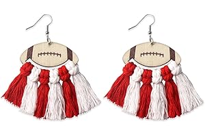 ALIBBON Football Earrings for Women Earrings Tassel Football Dangle Earrings Football Team Earrings Football Jewelry