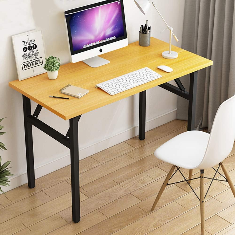 Table Computer desk, home writing desk, bedroom desk, foldable (C, 80cm x 40cm x 74cm)