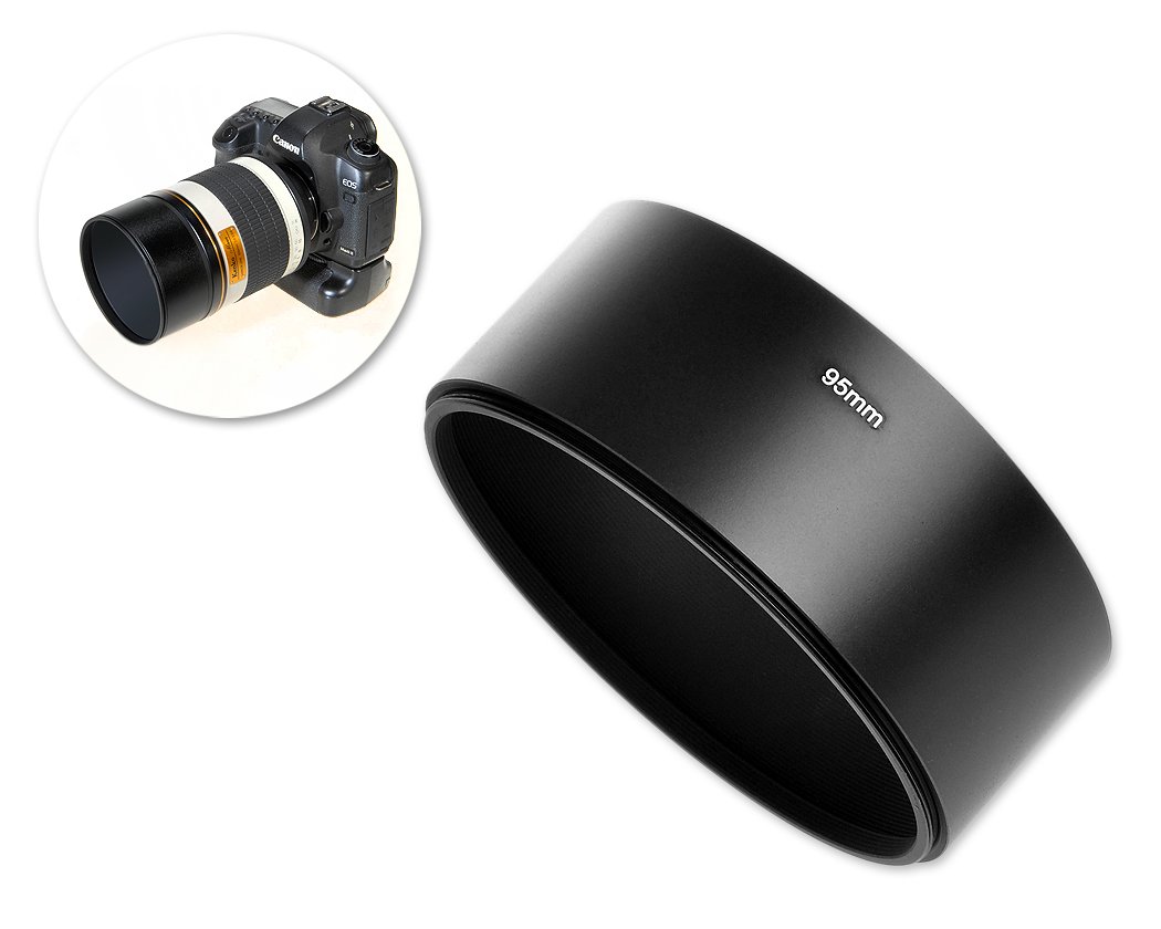 ds. distinctive style Screw In Metal Lens Hood for Mirror Tele Reflex camera Lens (39mm x 95mm Black)
