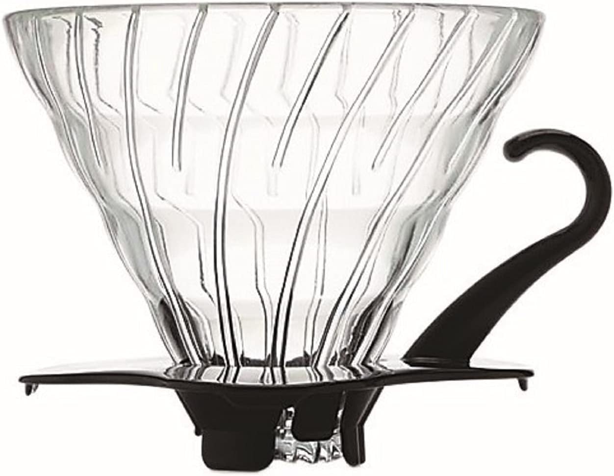 Hario VDG-02B 1-Piece Glass Coffee Dripper, Black