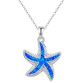 Starfish Necklace S925 Sterling Silver Summer Ocean Themed Beach Lucky Sea Star Marine Pendant Choker Necklace Starfish Jewelry Inspirational Jewelry for Women