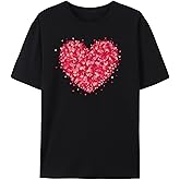 Valentine's Heart Graphic T-Shirt for Women, Men, Girls & Boys – Cute Love Heart 100% Cotton Tee for Valentine