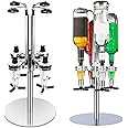 Denny International 4 Bottle Rotary Bar Butler Drinks Stand Spirits Wine Optic Dispenser Party Steel