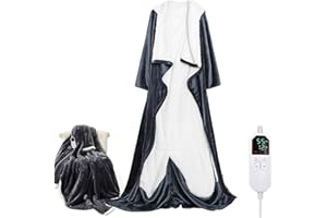 Heated Blanket - Wearable Heated Blanket with Sleeves, Hood, Blankets with 10 Heat Settings, 1-10 Hours Auto Shut-Off, Gift f