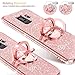 Galaxy S9 Case, Glitter Luxury Bling Diamond Rhinestone Bumper Cute Galaxy S9 Phone Case for Girls with Ring Kickstand Sparkly Protective Samsung Galaxy S9 Case for Girl Women - Rose Gold Pink