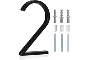MEREAR 5" Floating Stainless Steel Address House Number, Modern Metal Anti-Rust House Numbers with Nail Kits for Door Garden Mailbox Decor Visibility Signage (2)