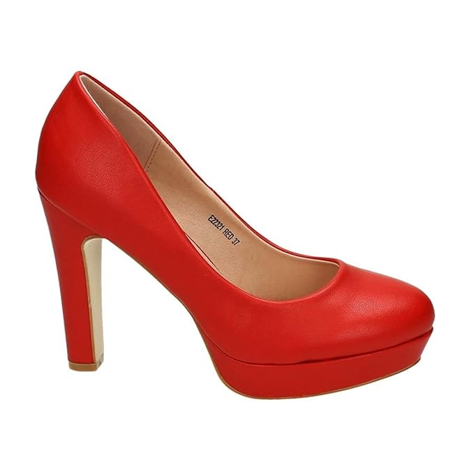 Klassische Damen Pumps Stilettos High Heels Plateau Abend Schuhe Bequem 321