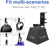 Goldmille Aluminum Headphone Stand Hook Under Desk Clamp Foldable Cable Clip view 5