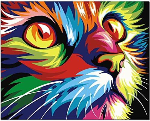 DIY Oil Painting by Number Kit 16 x 20 Inch for Adult/Children,DIY Wall Decor Ingenious Decorations Gifts Idea Colorful Animals