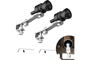 Jewkot 2 PCS Car Turbine Sound Whistle Simulator, 4.05" x 2.32" Growler Tail Pipe Whistle Turbo Sound Whistle Exhaust Muffler Sound Booster, Car Styling Accessory, for Most Cars, Motorcycles (Black)
