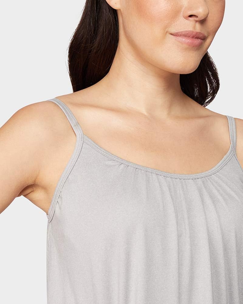 32 DEGREES Cool Womens Shirred Flowly Relaxed Lounge Built-in Cups Shelf Bra Tank Cami at  Women’s Clothing store