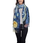 FATTTYCY Van Gogh Starry Sky Night Art Soft Blanket Scarf Long Warm Shawl Wraps Scarfs For Women