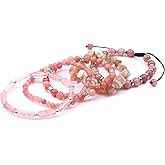 OXUNGALIZ 5Pcs Healing Crystal Bracelet for Women Men, Handmade Adjustable Gemstone Bracelets Beaded Reiki Energ Bracelet Set Jewelry Gifts for Women Men