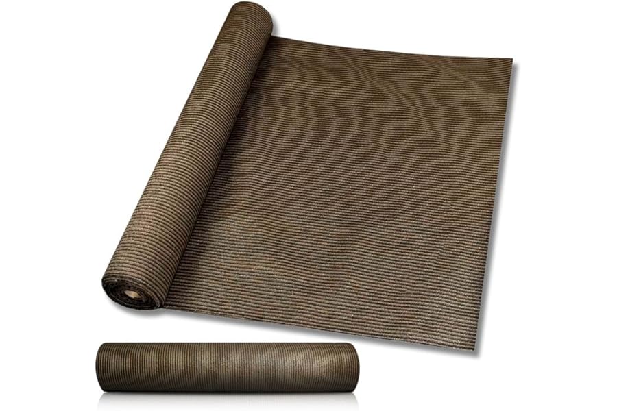 Windscreen4less 6'x50' Sun Shade Fabric Roll Shade Cloth Cover Wind Screen UV Block for Outdoor Pergola Patio Backyard Garden Greenhouse, Brown