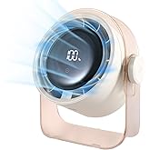 VAVOFO Desk Fan, Small Quiet LED Display Portable USB Fan, 5 Modes, 180°Tilt, 100 Speeds, Rechargeable 3600mAh Battery Operated Table Fans For Bedroom, Office, Outdoor(YELLOW)