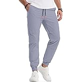 JMIERR Mens Joggers Casual Pants Stretch Elastic Waist Drawstring Tapered Pants with Pockets