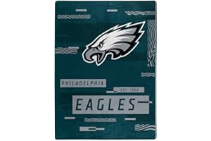 NORTHWEST ENTERPRISES NFL Digitize Design Plush Raschel Thow Blanket, 60"x80" (Philadelphia Eagles)