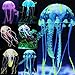 Uniclife Glowing Jellyfish Ornament Decoration Set for Aquarium Fish Tank, 2 Large + 4 Small Random Color