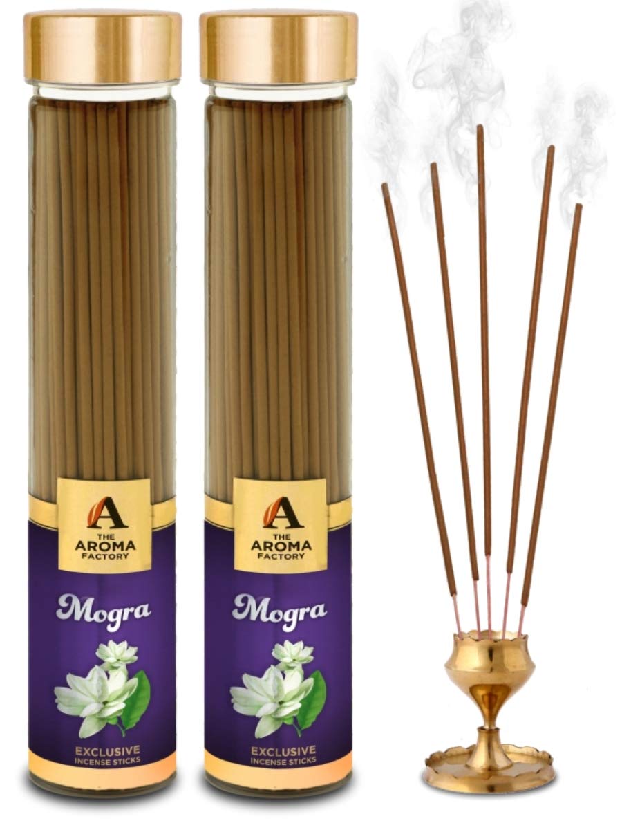 The Aroma Factory Mogra Incense Sticks Agarbatti (Charcoal Free & 100