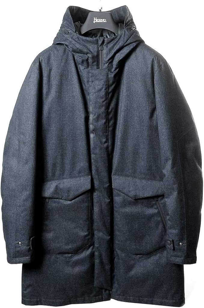 Amazon ヘルノ Herno 国内正規品 21aw テクニカルウール調ヘリンボーンダウンモッズコート Pi162ul ネイビー 44 メンズ コート ジャケット 通販