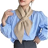 Keridean Short Winter Scarf for Women Soft Knitted Cross Scarf Lightweight Neck Warmer Cozy Scarves for Casual Outdoor Wear