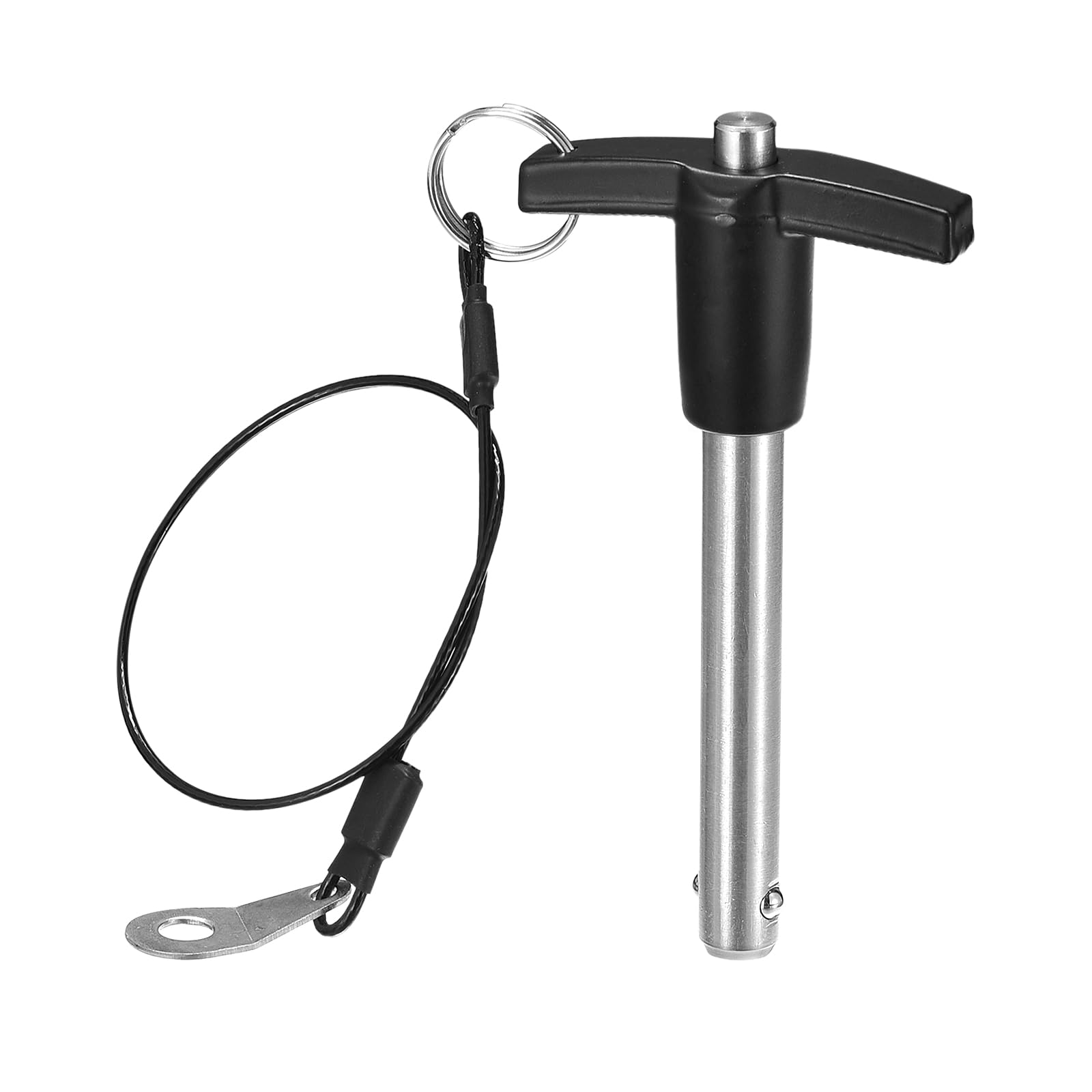 DTGN 10mmx60mm(DxL) T Handle Quick Release Pin - Good for Quickly Connecting and Hooking Up Components - 304 Stainless Steel Ball Locking Pin with Push Button - Black/Silver