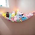 Powkoo Extra Large Toy Hammock Stuffed Animal Storage Hammock - Corner Hanging Toy Storage Net for Teddy Bears Plush Toys - Teddy Hammock for Kids Bedroom Playroom (Pink)