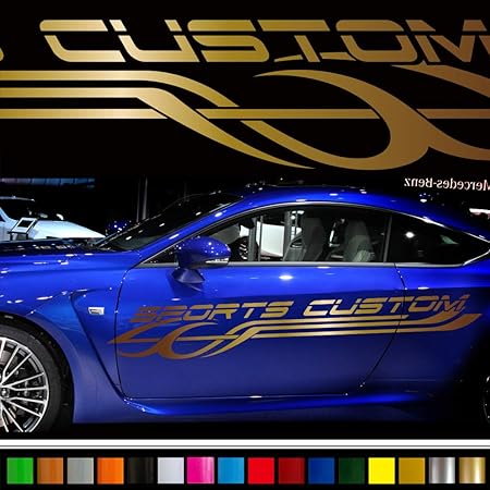 Amazon ラインカーステッカー163 バイナルグラフィック車ワイルドスピード系デカール14色から選べる ゴールド ステッカー デカール 車 バイク