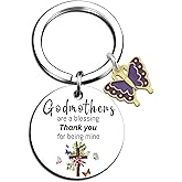 Lelekdo Godmother Gift from Godchild Godmother Proposal Gift God Mother Gifts for Women Will You Be My God Mother Gifts Christian Baptism Keychain for Women Best Christmas Birthday Present