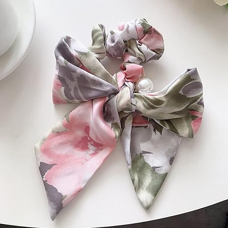 Amazon Co Jp Jjzsf ファッションフラワープリント髪のスカーフボウのザ オニーテールのヘッドバンドのためのヘア アクセサリーちょう結び弾性ヘアロープのヘアバンド Color C ホーム キッチン