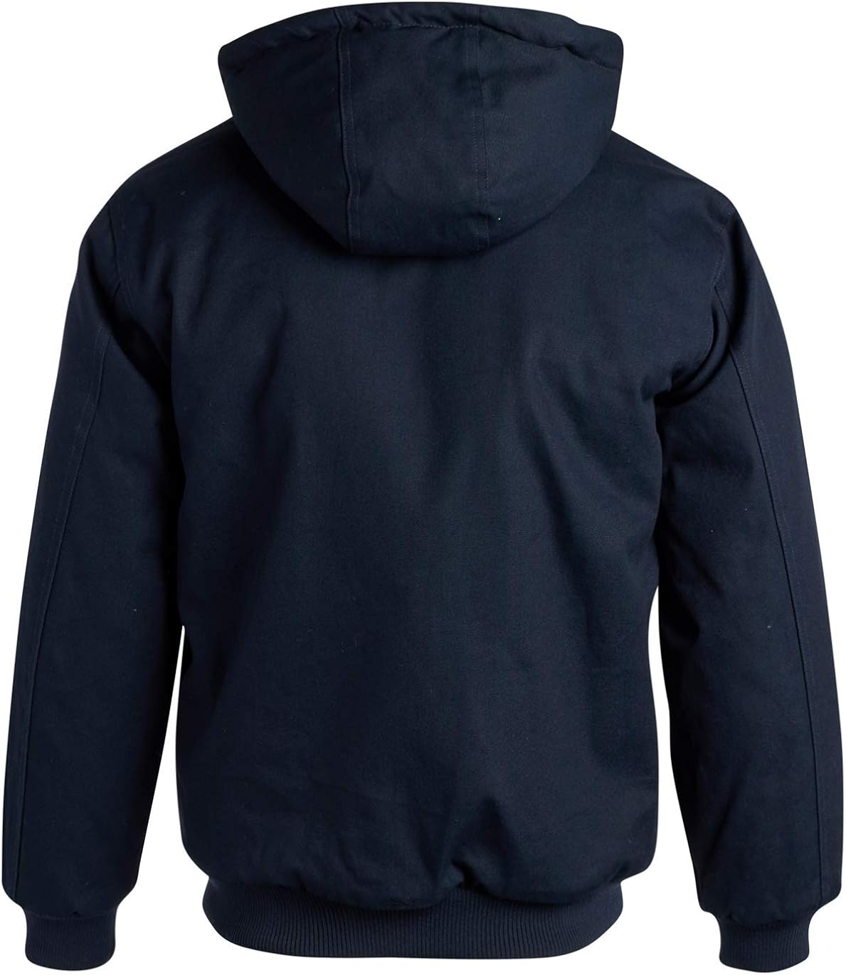 CHEROKEE Men’s Workwear Outerwear – Duck Canvas Heavyweight Hooded Jacket (Plus, Size Medium, Navy with Quilted Lining: Clothing