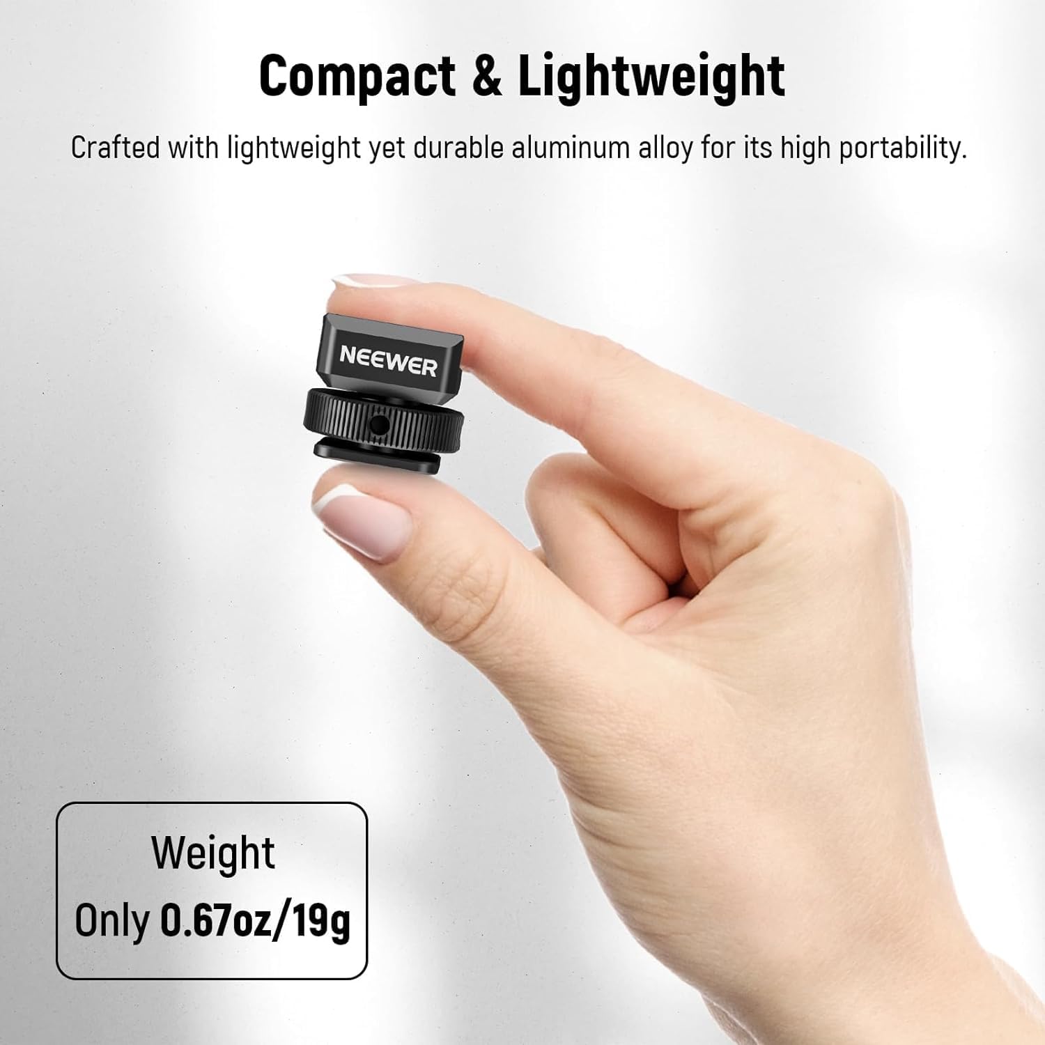 NEEWER Cold Shoe Mount Adapter Compatible with DJI Hollyland Rode Wireless Lavalier Microphone Receiver, Anti Drop Mic Accessories with Retractable Pins, Metal Camera Cage Mount Adapter, UA030