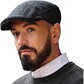 Hanna Hats Traditional Irish Wool Touring Cap, Satin Lined, Made in Ireland