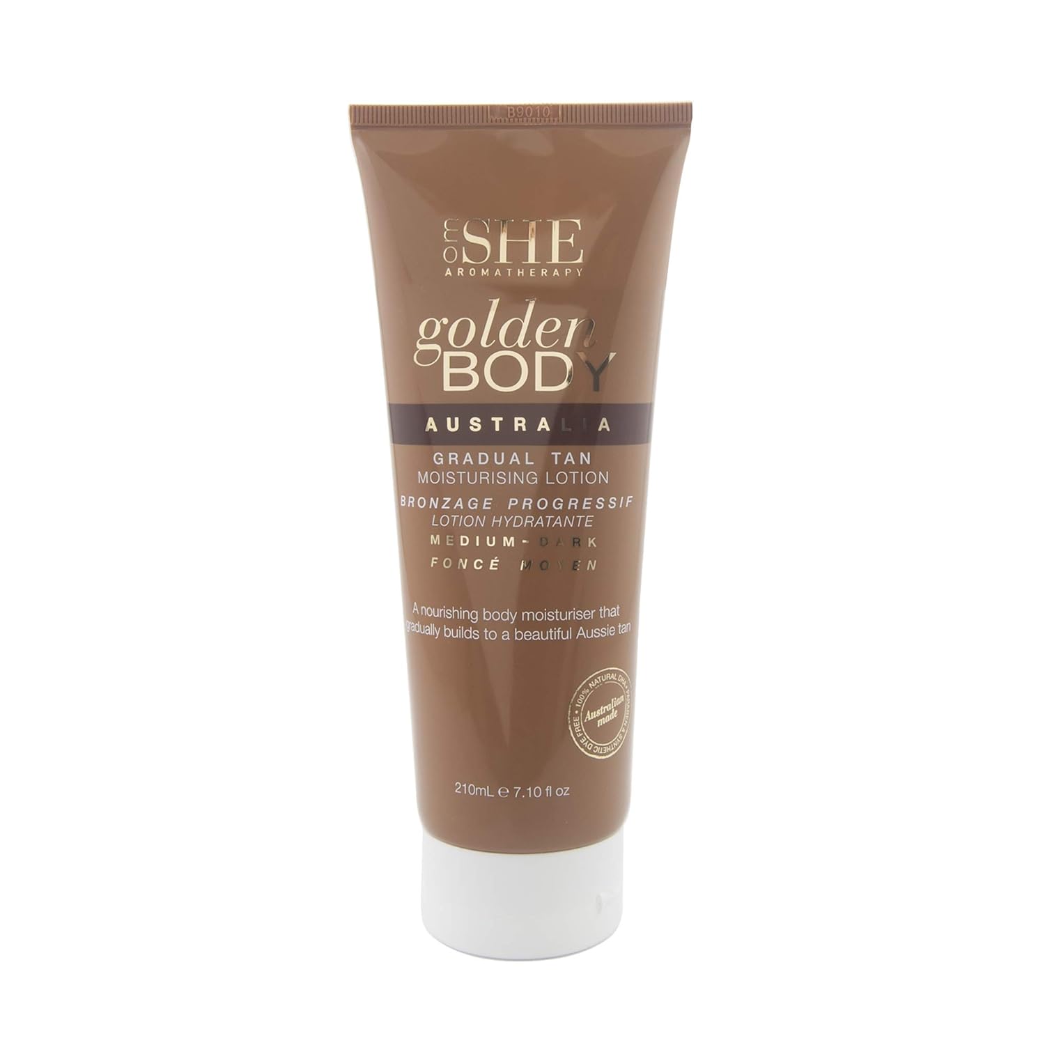 om SHE Aromatherapy Golden Body Sunless Tanning Gradual Tan Medium - Dark : Beauty