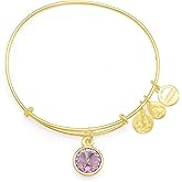 Alex and Ani "Bangle Bar" June Imitation Birthstone Gold-Tone Expandable Bracelet