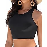 Yonique Women High Waisted Bikini Two Piece Swimsuit Crop Bathing Suits Sporty Swimwear Bikini Set