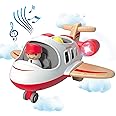 Wanborns Airplane Toys for Toddlers 1-3, Toys Planes Toys with Sound and Light, Mini Airliner Toys for Introducing Aeronautical Knowledge, Car Toys for 18 Months, 2 3 4 5 Years Old Kids Boys Gift