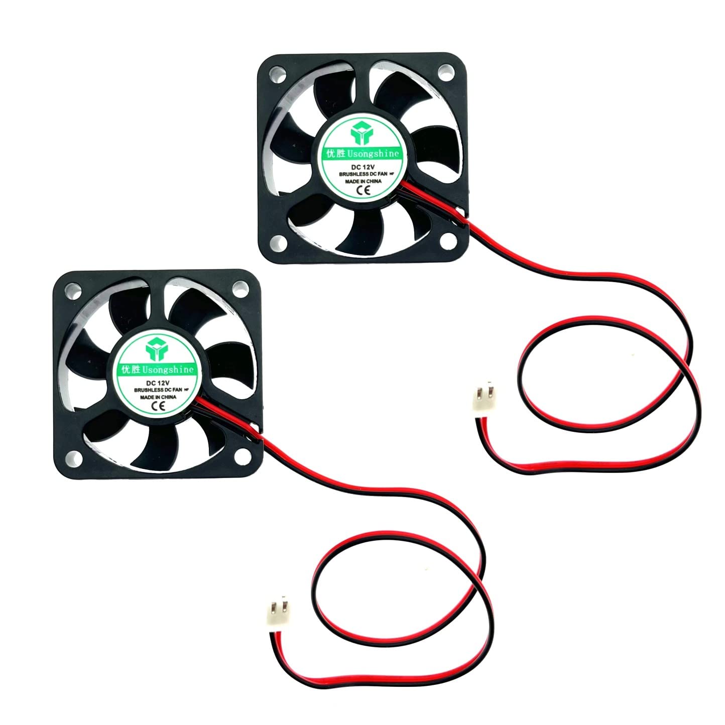 JZK Pack Of 2 80 X 80 X 25 Mm 2pin DC 12 V Small Fan With Cables 8025 - View #10