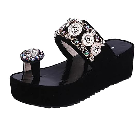 Ansenesna Damen Sandalen Keilabsatz Plateau Wedge,Blockabsatz Zehentrenner Offen Sommerschuhe Metallic Glitzer