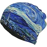 Skull Beanie Hat Baggy Slouchy Skull Chemo Beanies Cap Stretch Scarf Head Wrap Hip Hop Hats for Men Women Winter