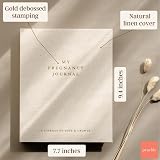Peachly Pregnancy Journal Linen Milestones Book with Keepsake Folder view 4