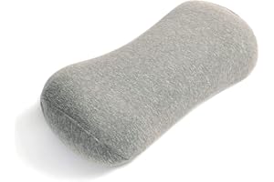 JEMA Memory Foam Lumbar Support Pillow for Office Chair, Car, Bed, for Lower Back Pain Relief, Great as Lumbar Pillow, Under Knee Pillow, Leg Rest Pillow, Headrest, Grey